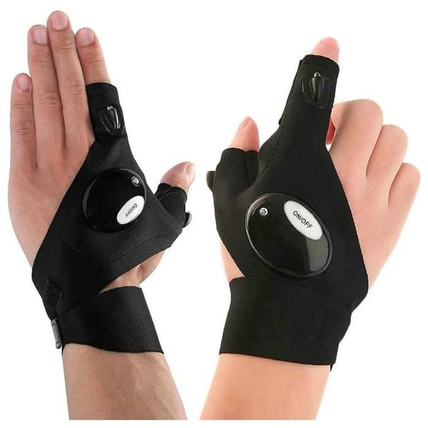 ®TONLRGY Delar Fiskehandskar utomhus LED ficklampa handskar för camping vandring fiske nödsituation överlevnad