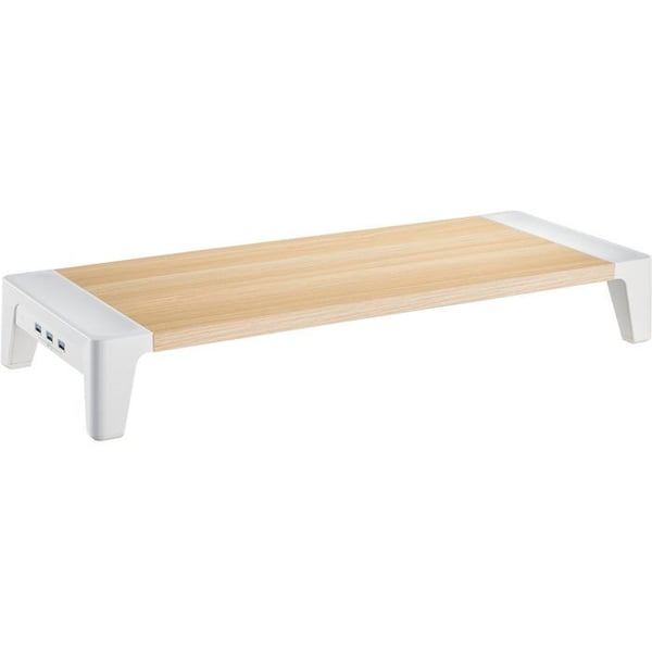 Stöd för monitor - ALZAERGO - Riser ER240 - Vit - 3x USB 3.0 - Laddar upp till 20 kg