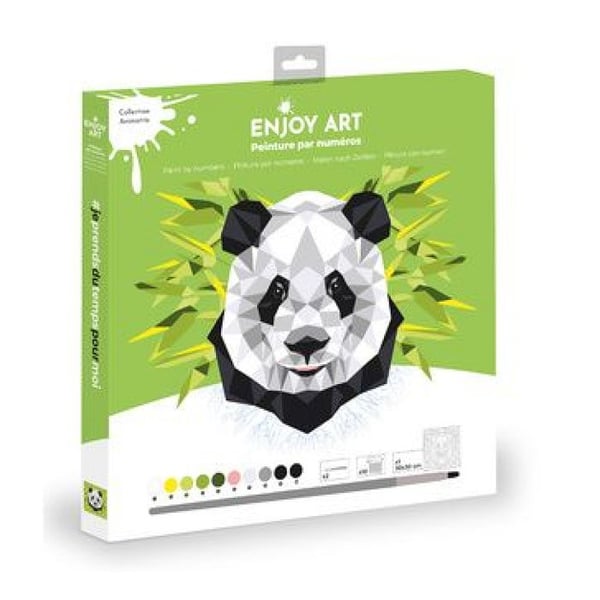 Målarsats med nummer - Panda - 30 x 30 cm - Akryl - För barn - Blandat