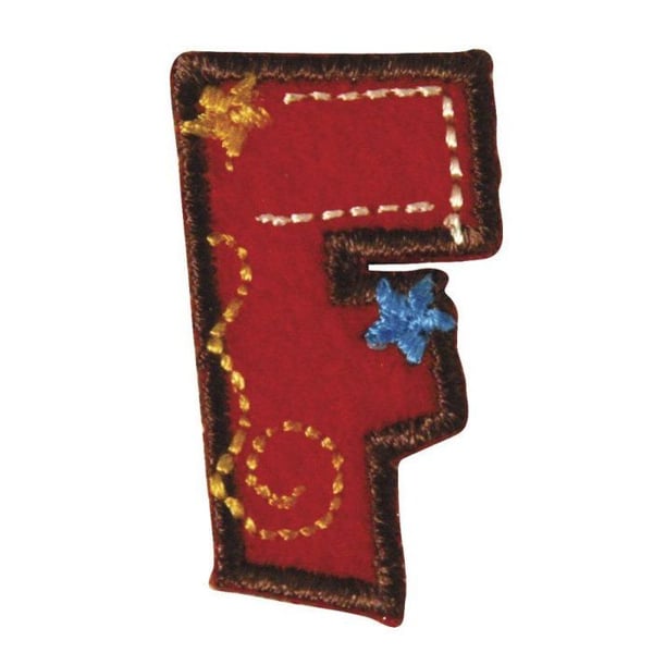 Rayher - Broderat strykmärke Bokstav F 3 cm