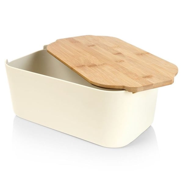 Brödbox - VILDE - Kräm - Bambuskiva - Modern design - Rymlig och praktisk