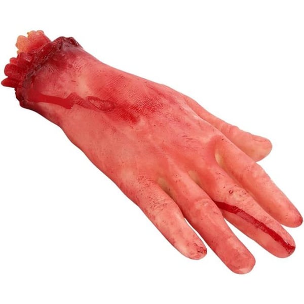 Falsk Blodig Avhuggen Hand i Realistisk Plast 20cm Halloween Dekoration