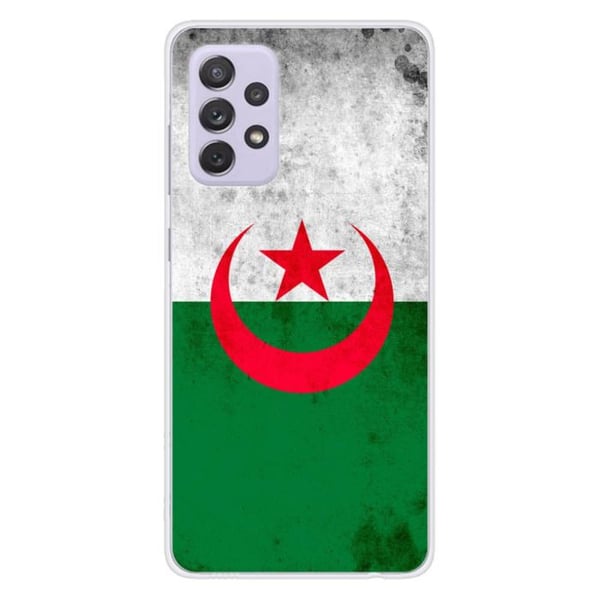 1001Coques - Silikonfodral kompatibelt med Samsung Galaxy A52 - Mönster Algeriets flagga - Originaldesign tryckt i Frankrike
