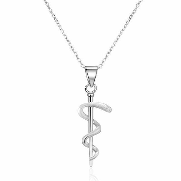 Halsband - Beneto - Silver - Aeskulap Hänge - För Kvinnor
