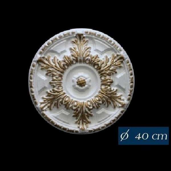 PROVISTON Rosett Polystyren Diameter 400 mm Vit Guld