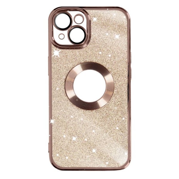Fodral för iPhone 14 i rosa guld glitter