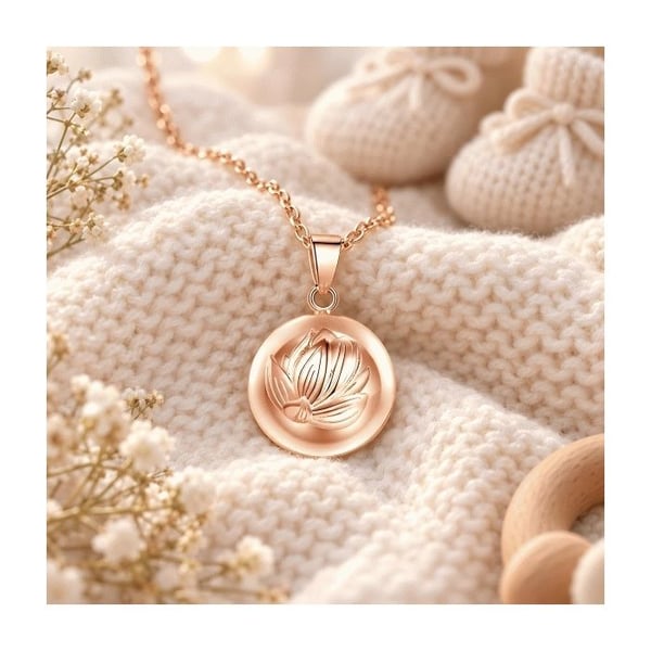 Koppar Lotus Flower Graviditet Bola Halsband