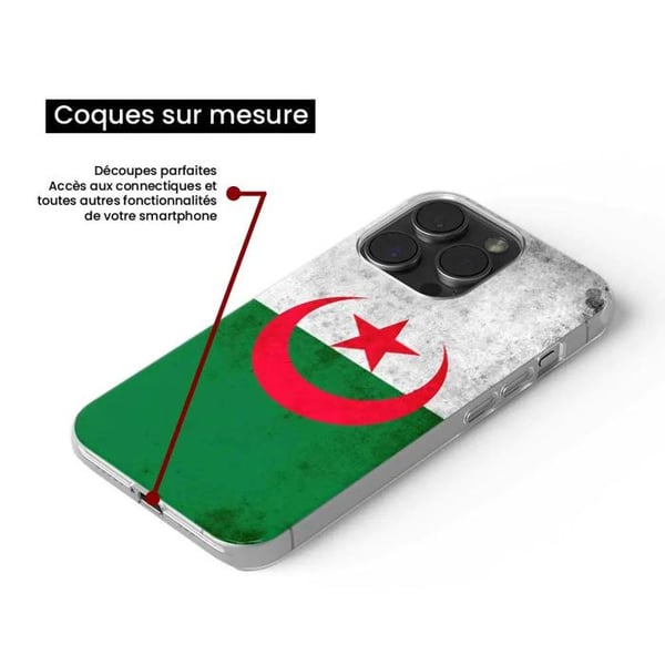 1001Coques - Silikonfodral kompatibelt med Samsung Galaxy A52 - Mönster Algeriets flagga - Originaldesign tryckt i Frankrike
