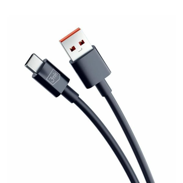 USB-kabel - 3MK - Hyper - USB-A till USB-C - 1,2m - 5A - Svart