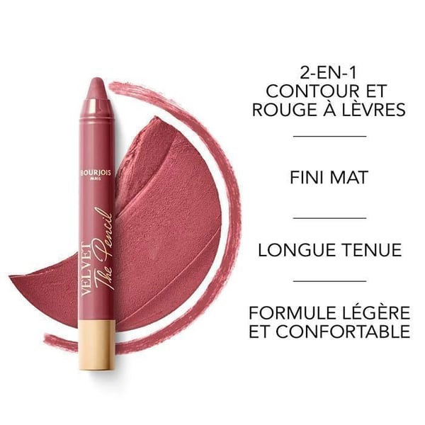 Matte läpppenna vattentålig - Bourjois - Velvet The Pencil 03 Mauve