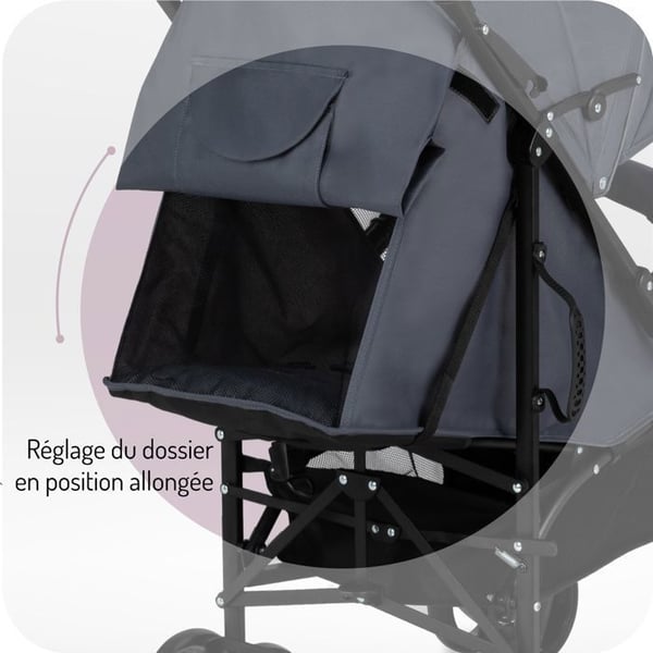 MoMi AKIRA - Ultrad compact paraplyvagn - 6,7 kg - 6m till 15 kg - Inkluderade tillbehör: väska + myggnät - Grå
