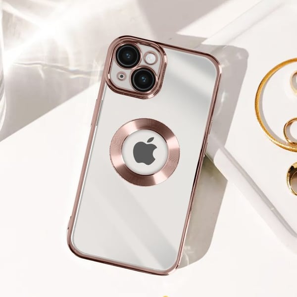 Fodral för iPhone 14 i rosa guld glitter