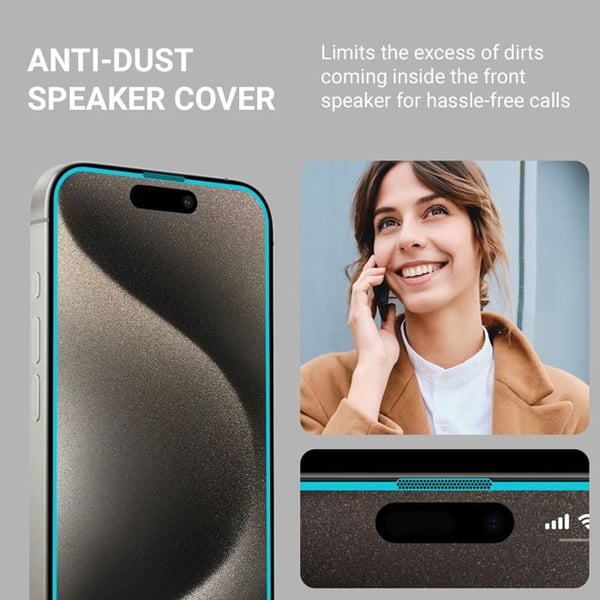 Härdat Glas - CRONG - EasyShield 2 - iPhone 16 / iPhone 15 - 2 bitar - Vit