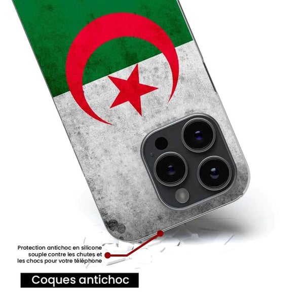1001Coques - Silikonfodral kompatibelt med Samsung Galaxy A52 - Mönster Algeriets flagga - Originaldesign tryckt i Frankrike