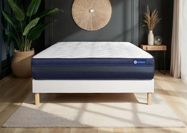 Madrass- och boxspringset 160x190 cm - Actiflex Tech - Vitt boxspringkit