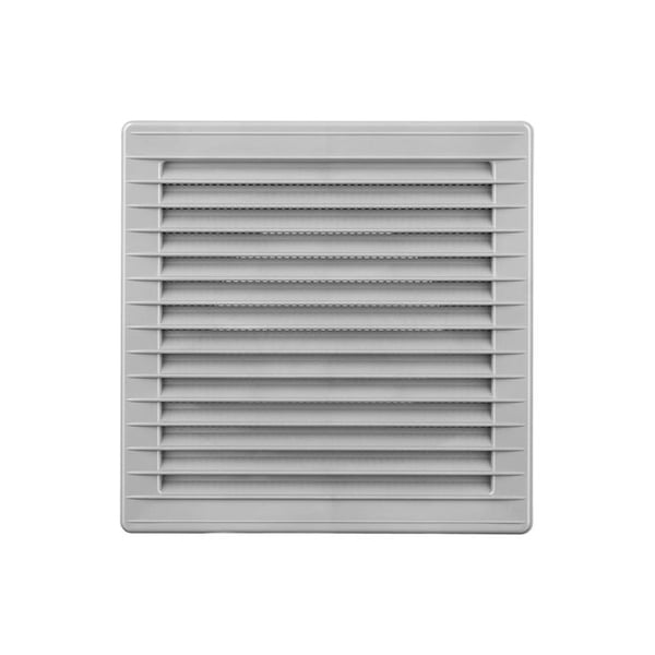 Kvadratisk Inbyggd Justerbar Ventilationsgaller ø 80-150 Med Myggnät 170x170x11,5mm Abs Grå