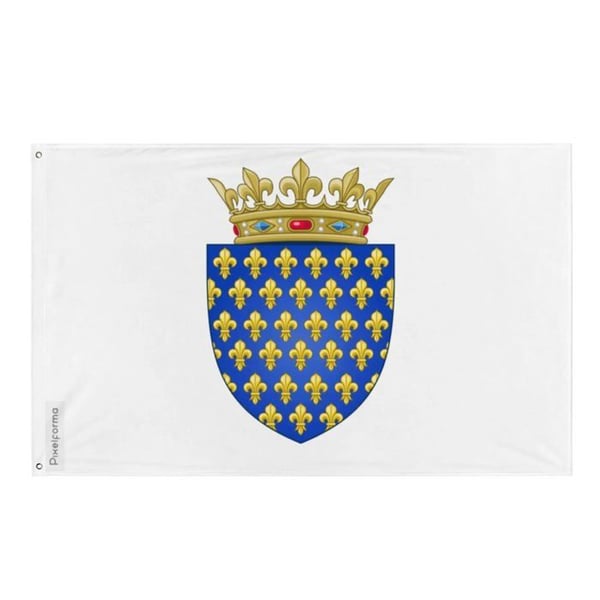 Frankrikes kungars flagga före 1376 – 120 x 180 cm – Polyester – Järngropar – Motståndskraftig