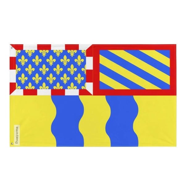 Flagga Saône-et-Loire – 120 x 180 cm – Hållbar Polyester – 2 Metallöglor – Inomhus / Utomhus – Pixelforma