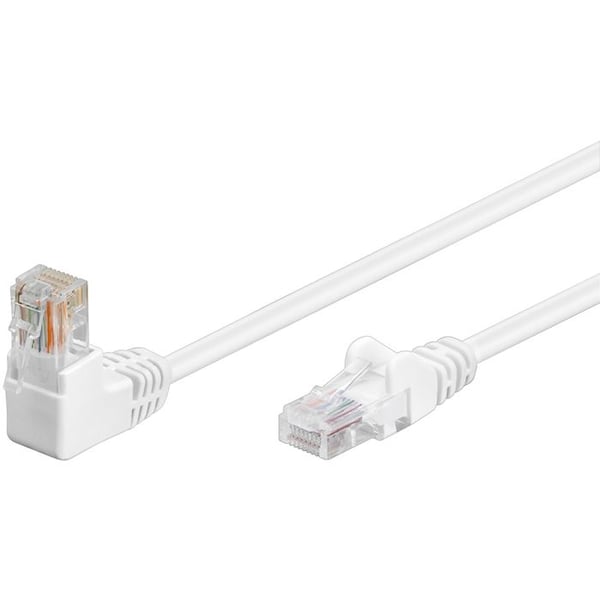 GOOBAY Ethernetkabel Cat5e 1m icke-skärmad vit 1x RJ45 vinklad