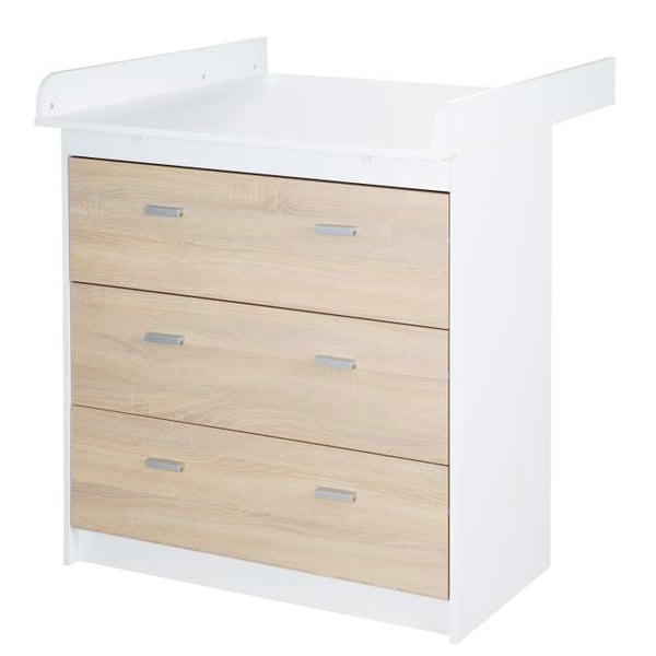Skötbord ROBA Gabriella - 3 lådor - tvåfärgad - Märke ROBA - Ekliknande yta - Vit