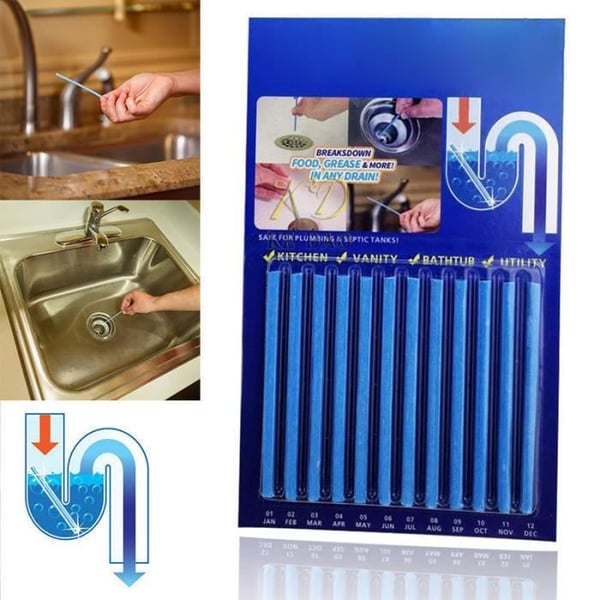 12st Sani Sticks håller avlopp och rör rena och illaluktande Rörrengöring Enzymatisk behandling
