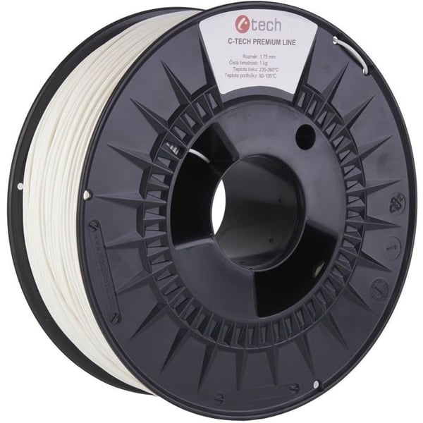 Filament PETG - C-TECH - Vit RAL9016 - 1,75 mm - 1 kg - Utskriftstemperatur 250 °C