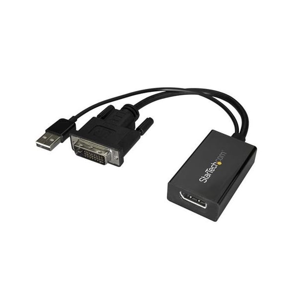 DVI till DisplayPort videoadapter - STARTECH - 1920 x 1200 - Plug and Play - USB-ström - Svart