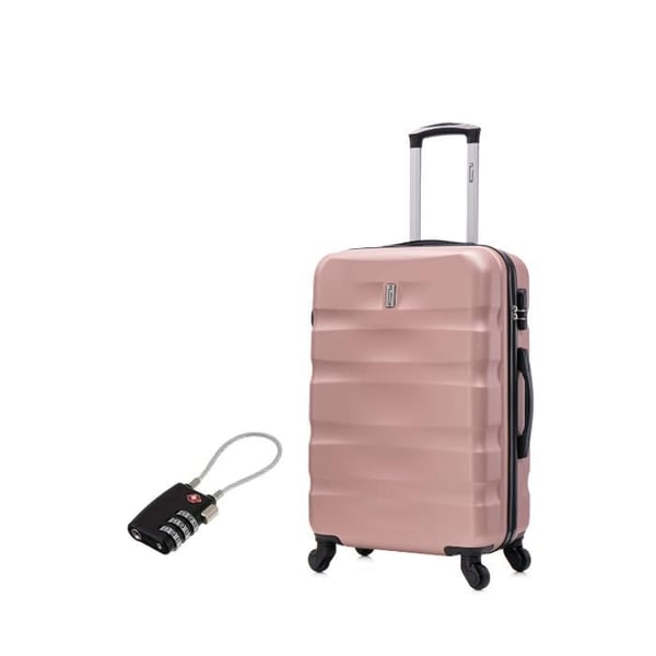Mellanresväska 20kg 65cm | Resväska CELIMS AeroWave | ABS | Lås | Roséguld