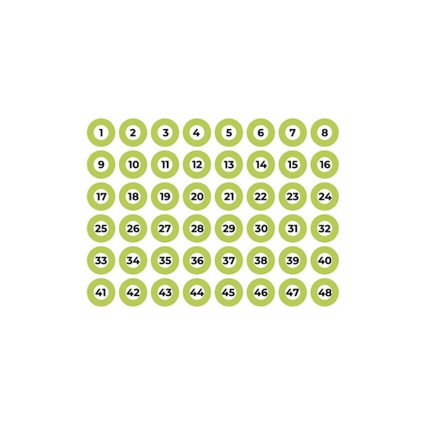 Klisterark A4 Numrerad 1-48 Grön Edm