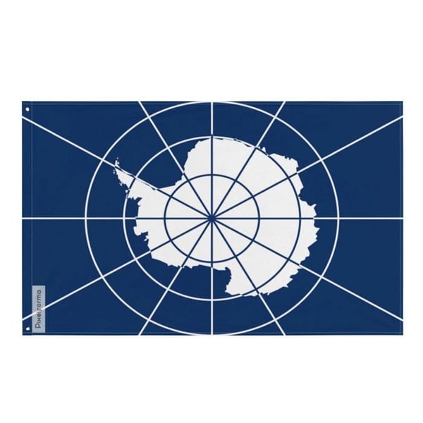 Flagga - Antarktis - 192 x 288 cm - Polyester - Tryck fram/bak - Öljett i järn