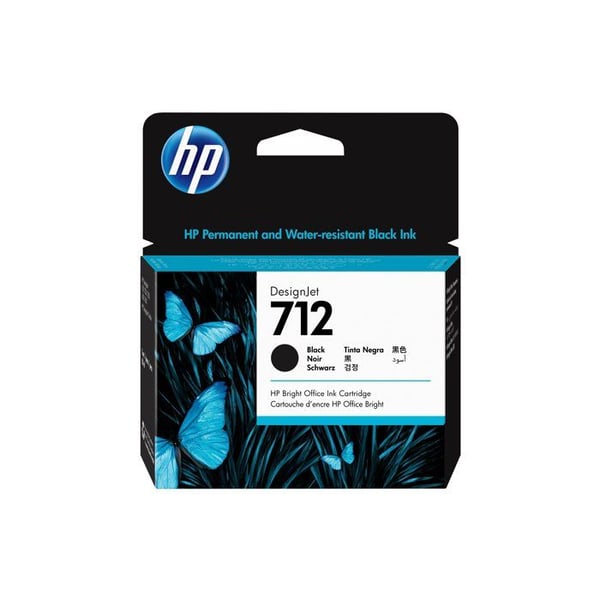 Bläckpatron - HP - 712 - 80 ml - Svart - Hög kapacitet - Kompatibel med DesignJet T650/T630/T250/T230