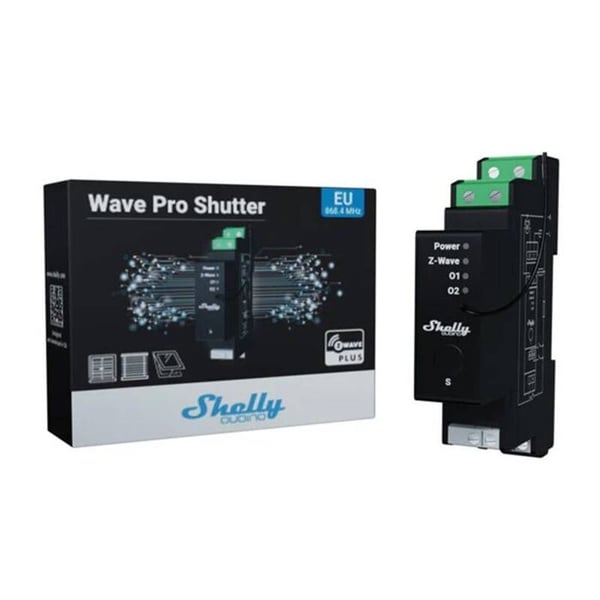 DIN Relæ - SHELLY - Qubino Wave Pro - Energi måling - Kontrol via app - Hvid