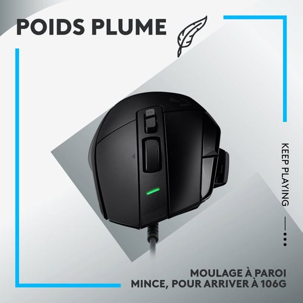Spelmus - Kabelansluten - Logitech G - G502 X - Svart
