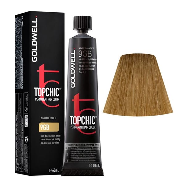 Färgning - GOLDWELL - Topchic - 9GB Blond beige sahara extra ljus - Kräm - 60ml