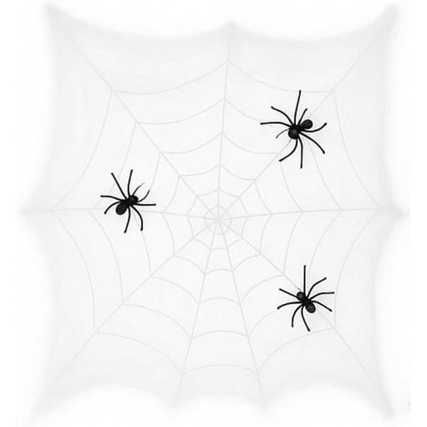 Gigantisk Återanvändbar Vit Spindelnät för Inomhusdekoration Halloween Lätt att Sätta Upp