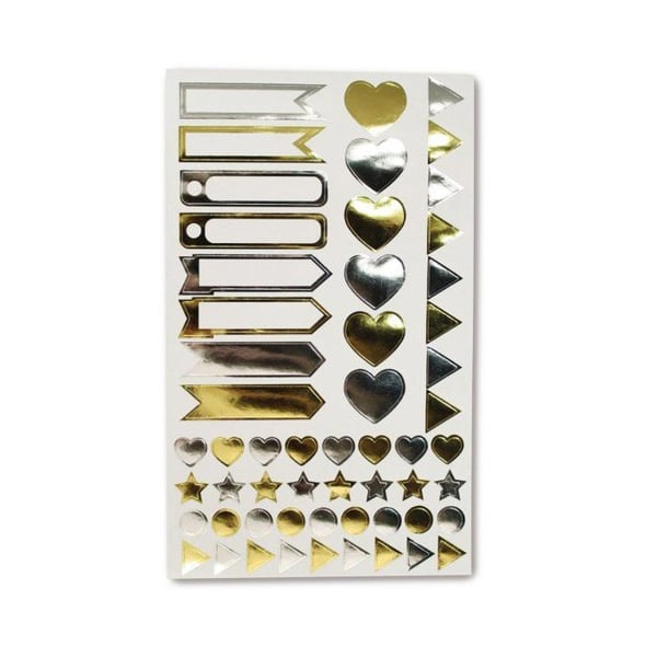 MégaCréa DIY - Metalliska julklistermärken i guld och silver 336 stycken