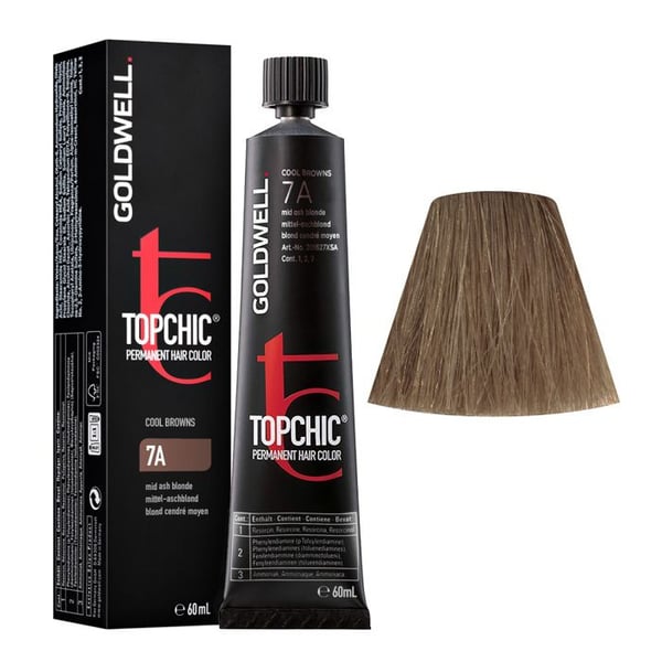 Goldwell Top Chic 7A Kalla Bruna Mellan Aska Blond Permanent Hårfärg 60ml.