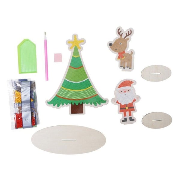 MégaCréa DIY - Julkit Träfigurer Diamond painting 3 delar