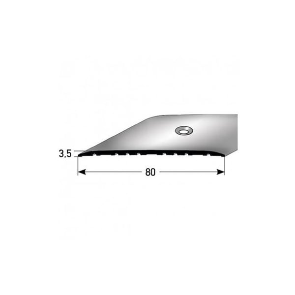 Tröskelstång | 80 mm | typ: 350 anodiserad aluminium | Färg: Mörk brons | Fixering: skruva på sidosidan | Längd: 1000mm