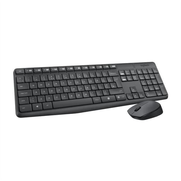 Tangentbord och mus - Trådlös - Logitech - MK235 - AZERTY - Grafit