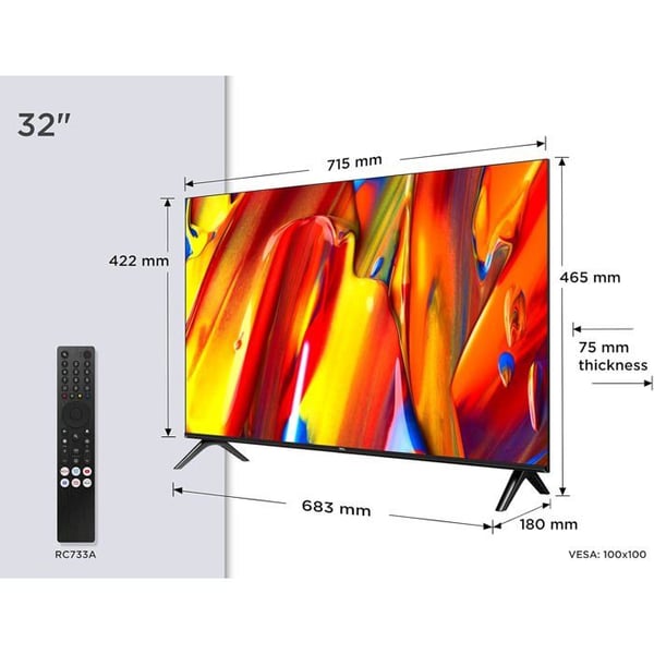 TV QLED - TCL - 32V5C - 32" - Smart Full HD - HDR - Tunn Design