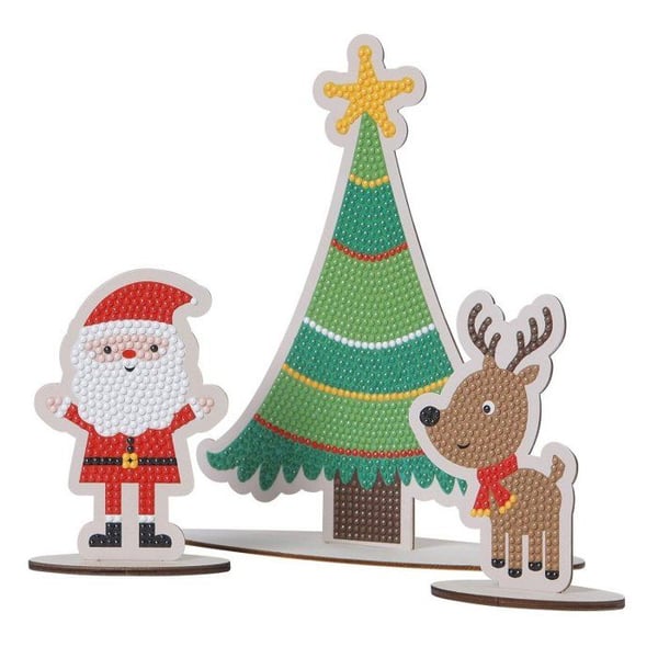 MégaCréa DIY - Julkit Träfigurer Diamond painting 3 delar