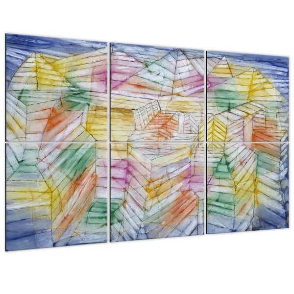 Legendarte - Multi Panel Painting Theatre Mountain Construction - Paul Klee cm. 150x200 (12 paneler)