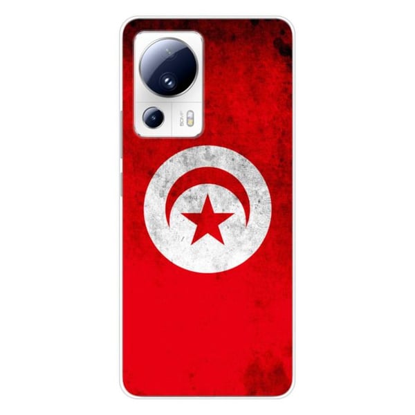 Tryckt silikonfodral som är kompatibelt med Xiaomi 13 Lite Tunisiens flagga