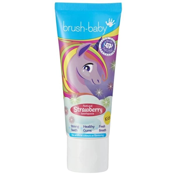 Tandkräm Barn - Brush-Baby - Enhörning - Jordgubbdoft - 50 ml - 3 år och uppåt