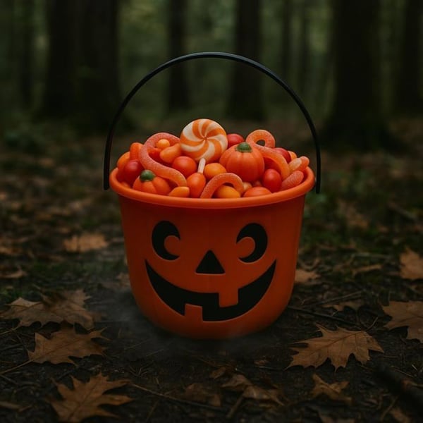 Halloween Gottfärgad Godisbehållare Orange 14cm Pumpahuvuddesign för Barn Trick Or Treat