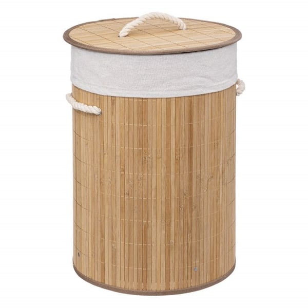 Rund tvättkorg i bambu 48 liter Atmosphéra