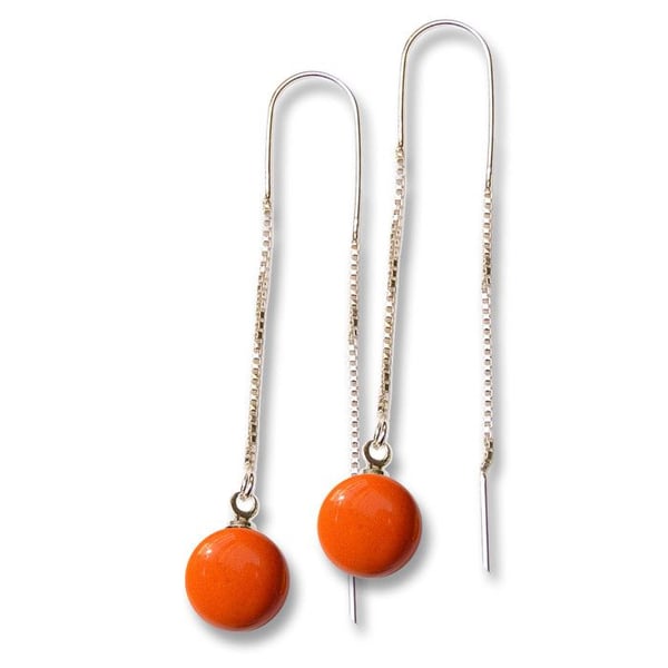 Ceraselle - Hängande kedjeörhängen Orange