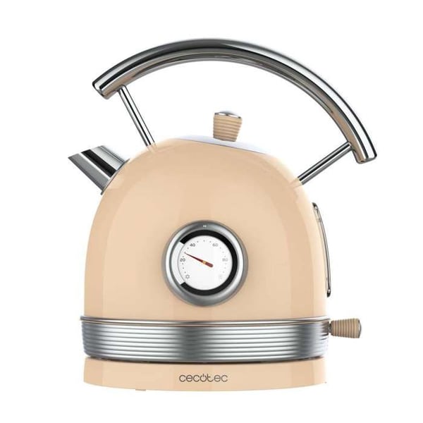 Cecotec ThermoSense Vattenkokare 420 Ljusbeige, 1,8 l kapacitet, 2200 W, temperaturmätare, 360° bas