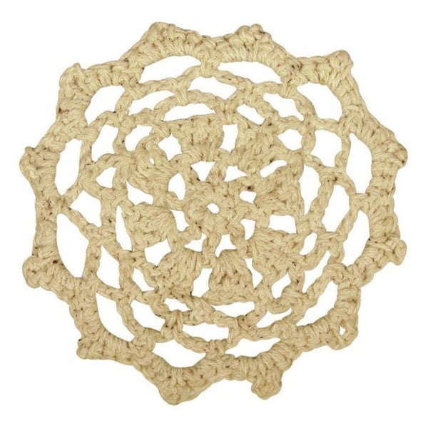 Rayher - Spetsdekoration i virkat Ø 7,5 cm Beige